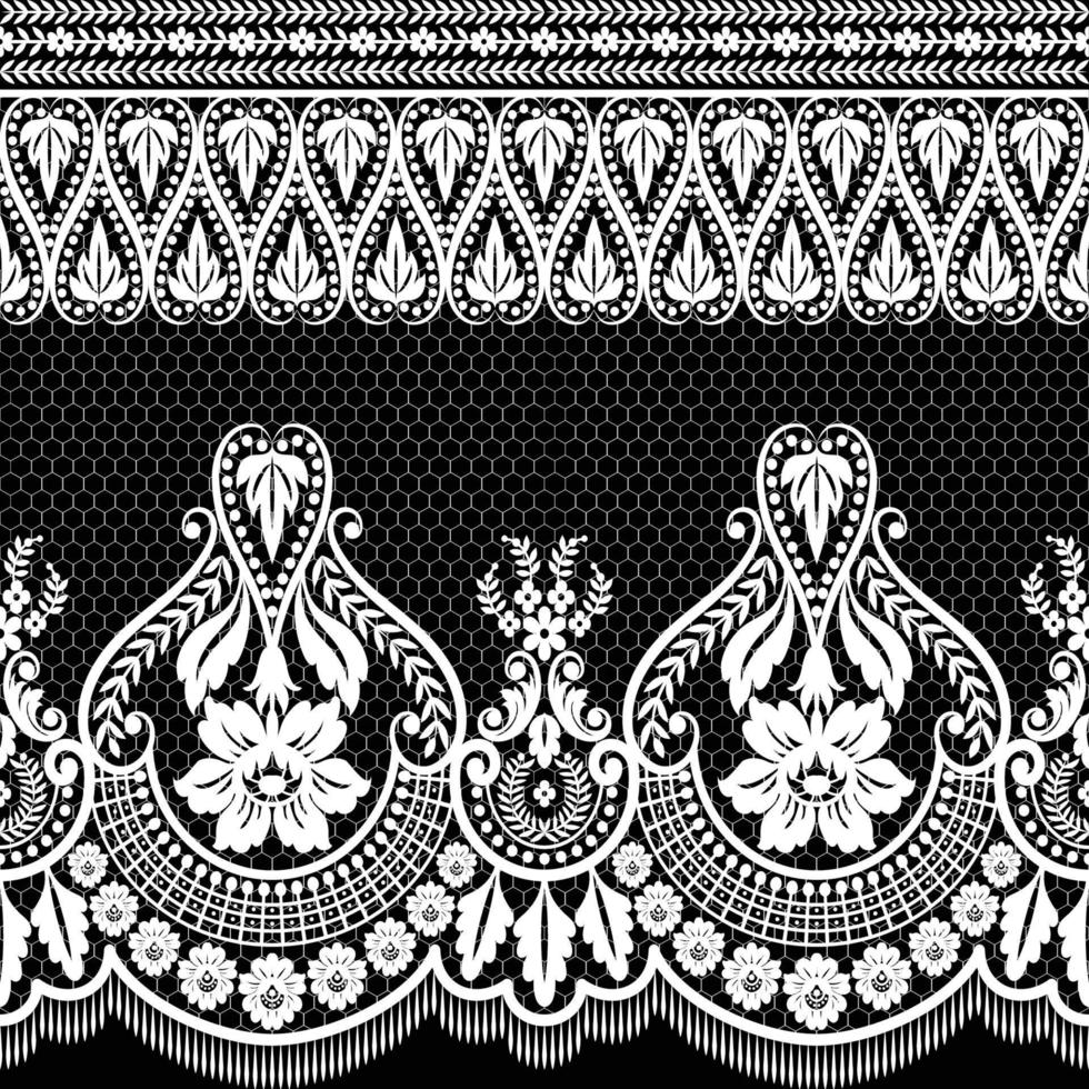 Seamless flower lace pattern vector