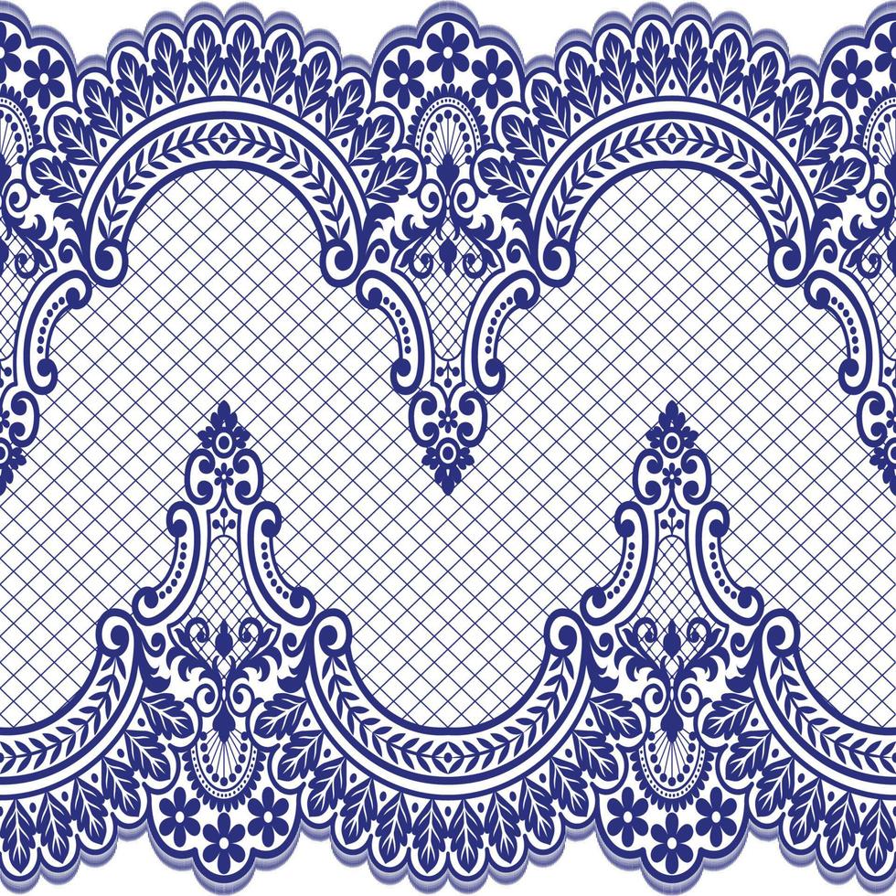 Seamless flower lace pattern vector