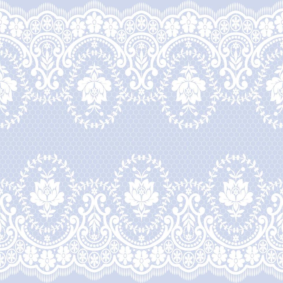 Lace seamless pattern with flowers vector