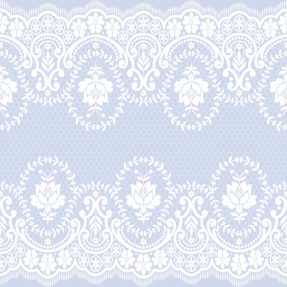 Lace seamless pattern with flowers vector