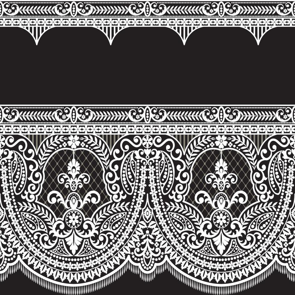 Seamless flower lace pattern vector