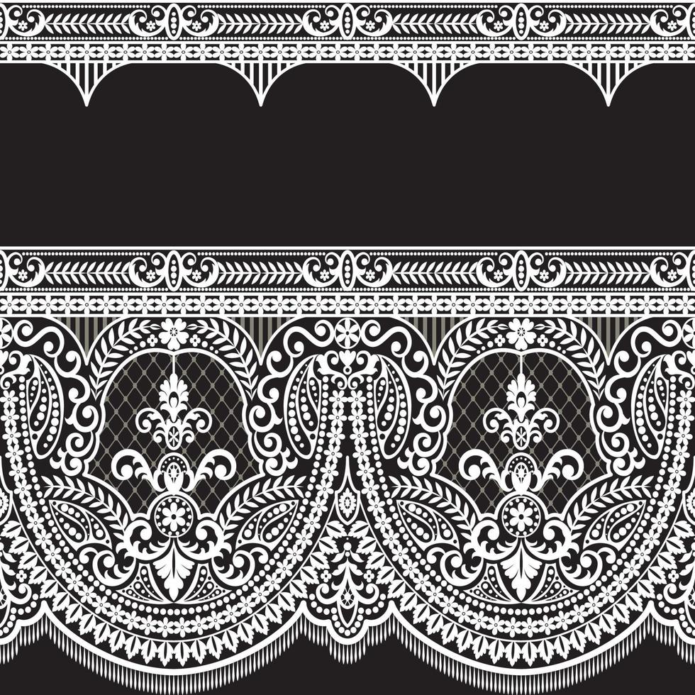 Seamless flower lace pattern vector