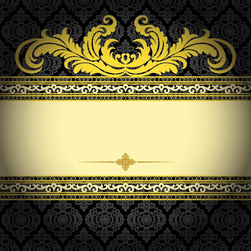Vector Damask Pattern and Frame