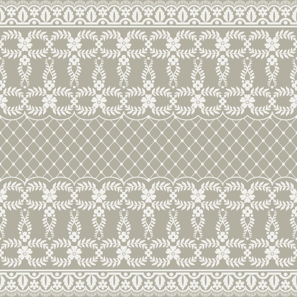 Seamless white floral lace pattern vector