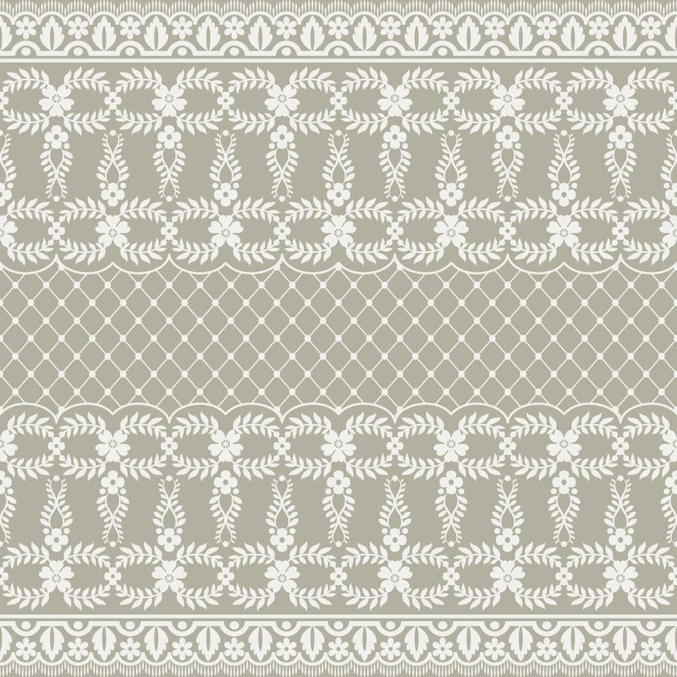 Seamless white floral lace pattern vector