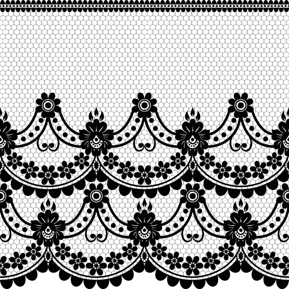 patrón de encaje floral blanco transparente vector