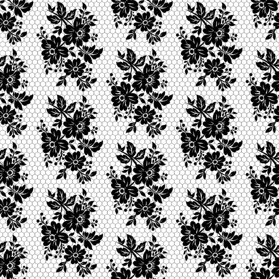 Seamless white floral lace pattern vector