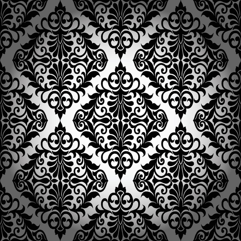 Seamless damask pattern vector