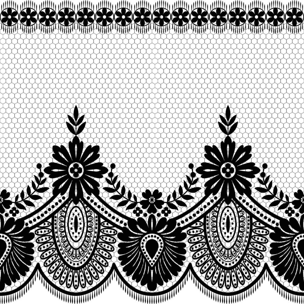 patrón de encaje floral blanco transparente vector