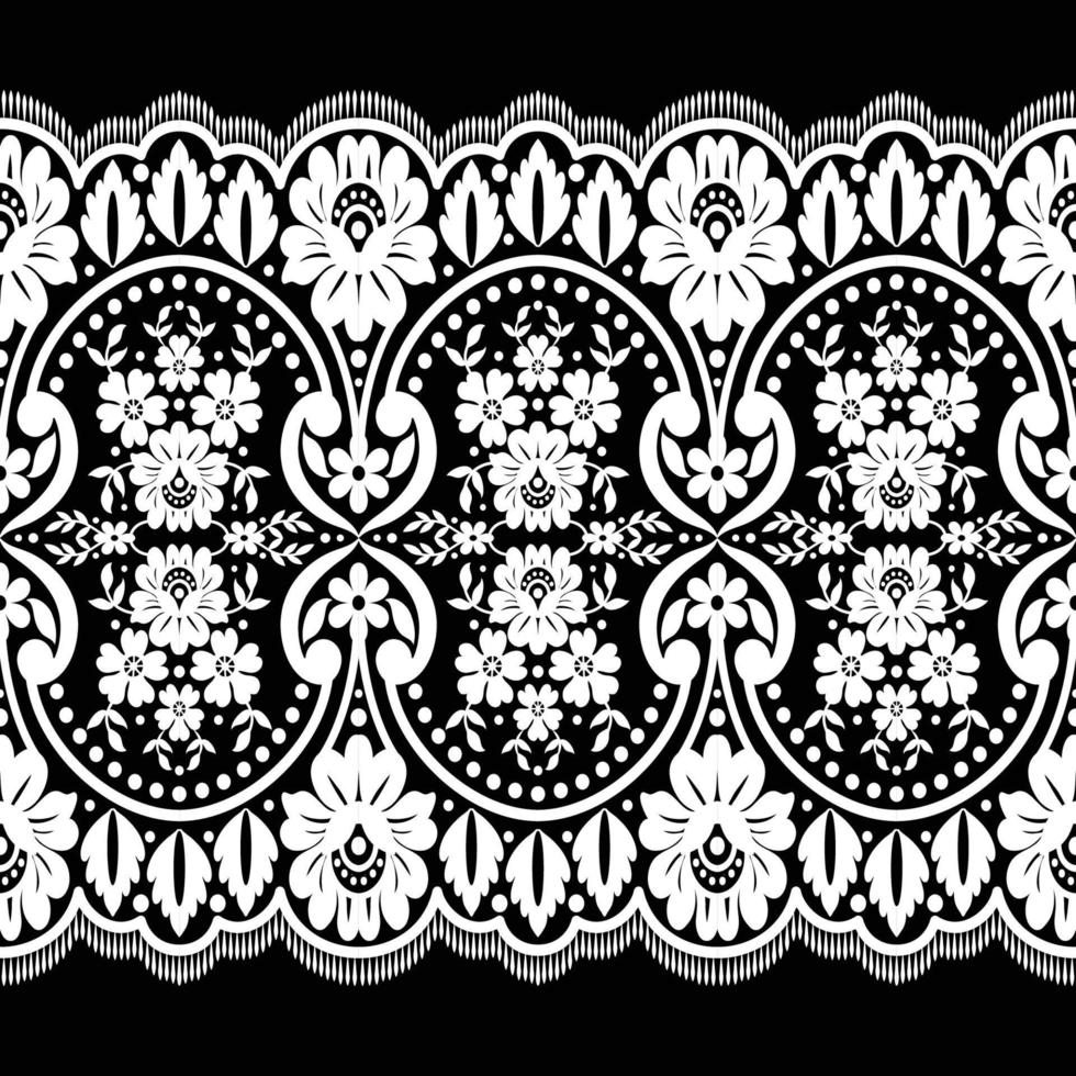 Seamless white floral lace pattern vector