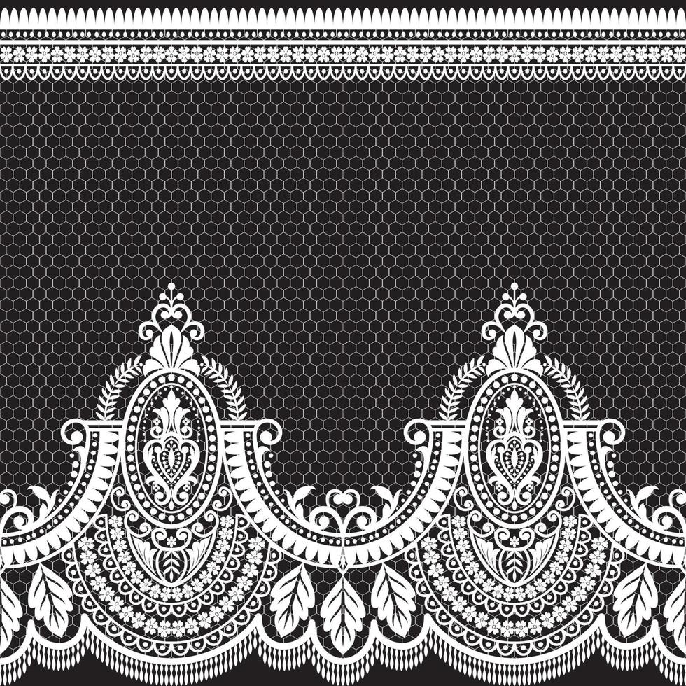 Seamless flower lace pattern vector