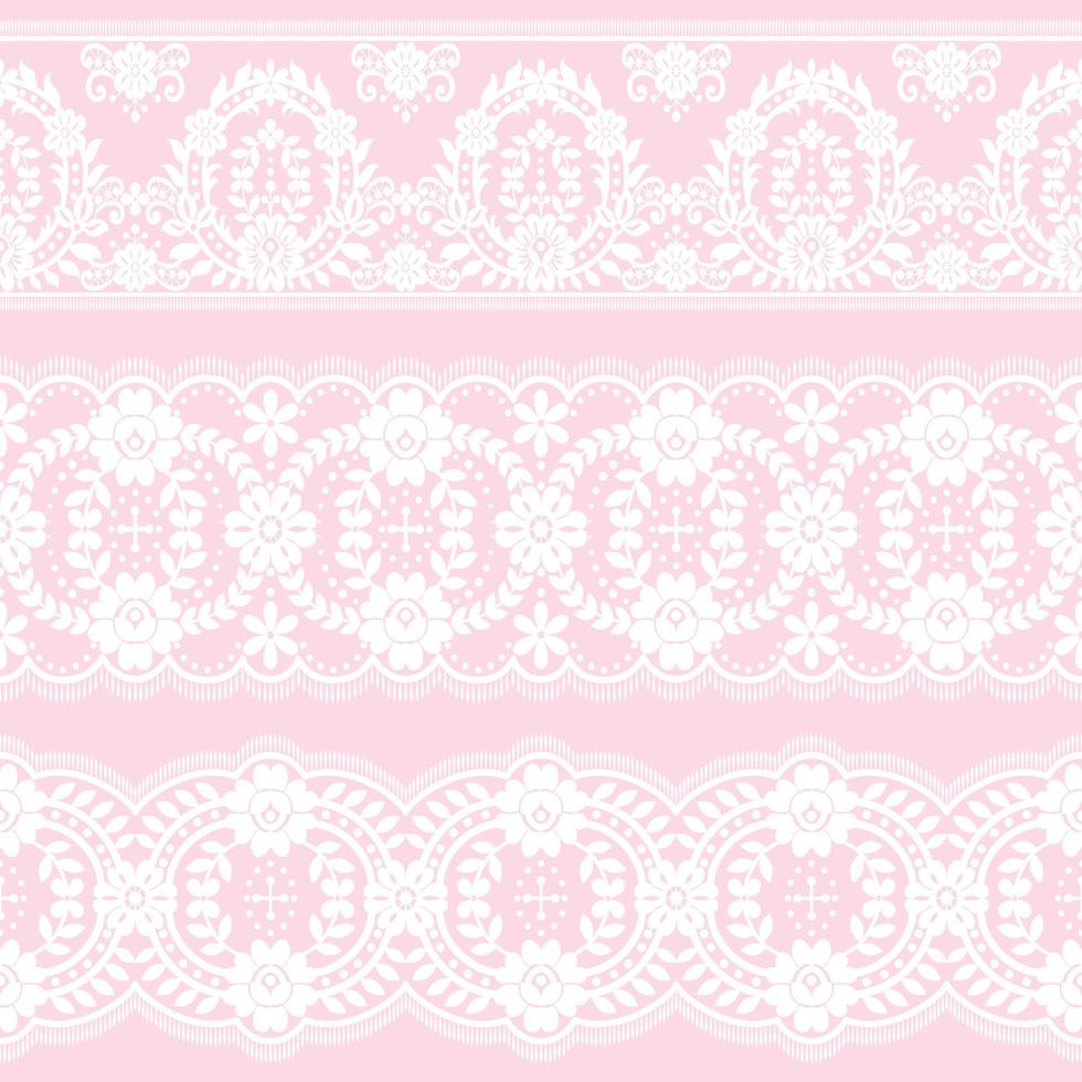 Seamless lace set vector
