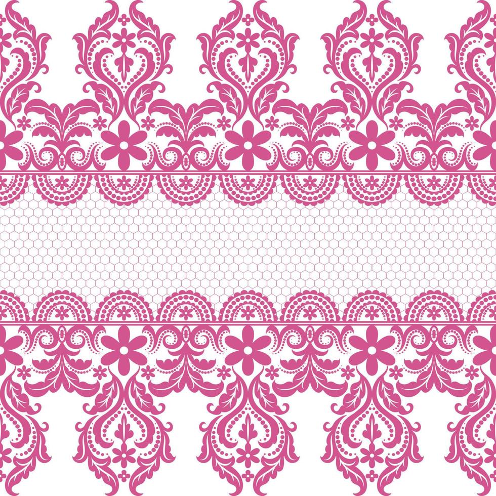 Lace seamless pattern with flowers vector