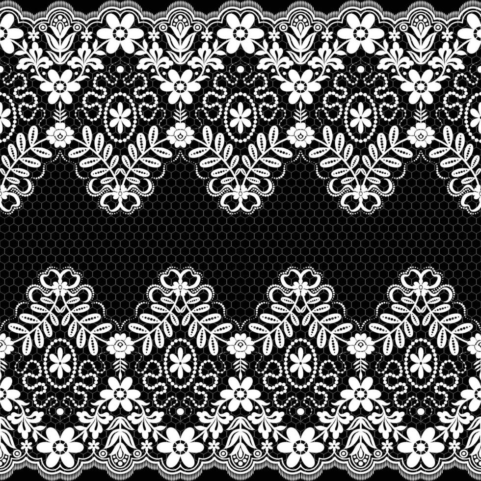 Lace seamless pattern with flowers vector