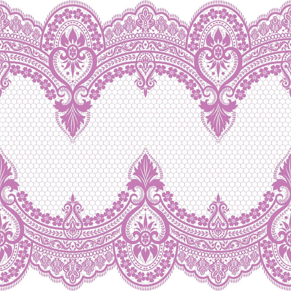 Lace vector fabric seamless pattern