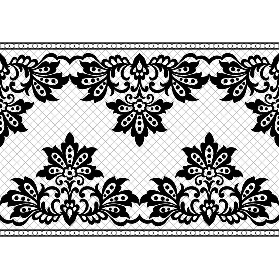 Seamless flower lace pattern vector