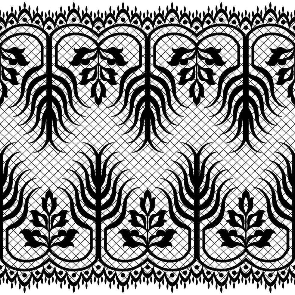 Seamless flower lace pattern vector