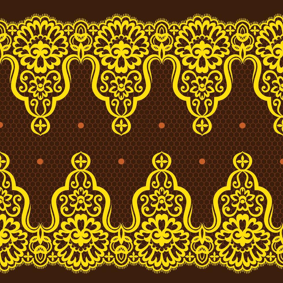 Lace seamless pattern with flowers vector