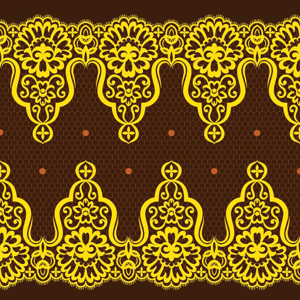 Lace seamless pattern with flowers vector