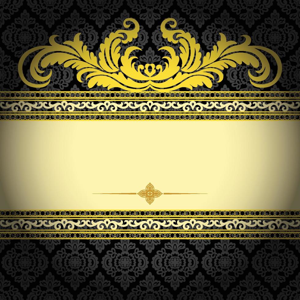 Vector Damask Pattern and Frame