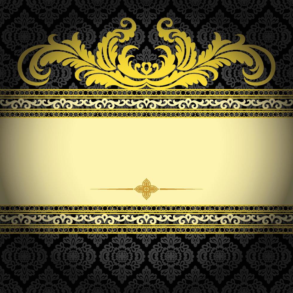 Vector Damask Pattern and Frame