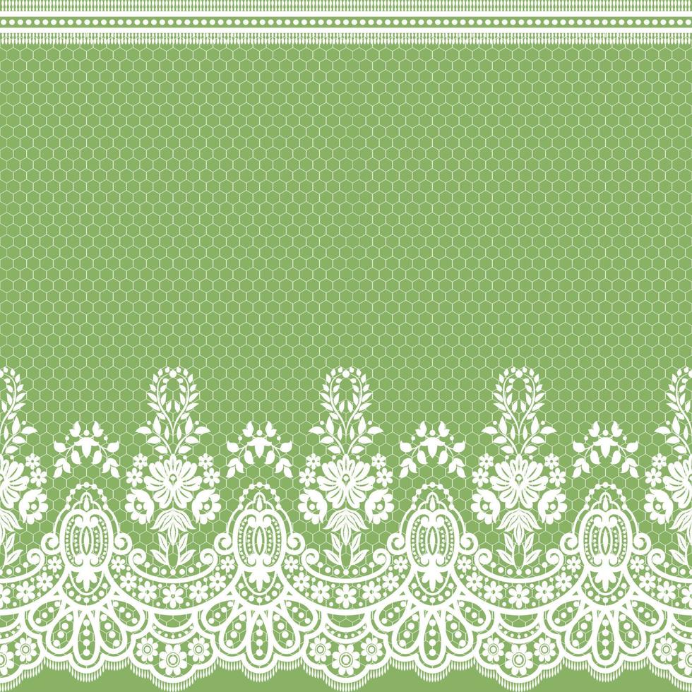 Seamless white floral lace pattern vector