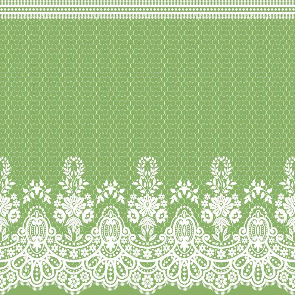 Seamless white floral lace pattern vector