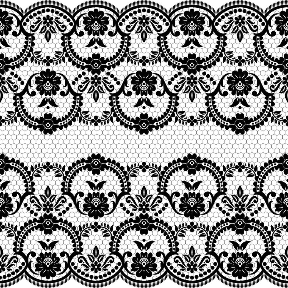 Seamless white floral lace pattern vector