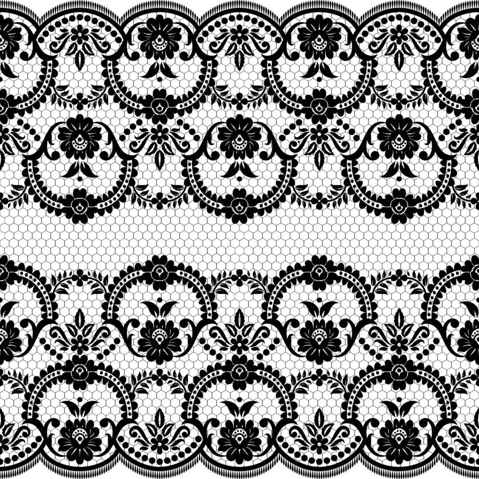 Seamless white floral lace pattern vector