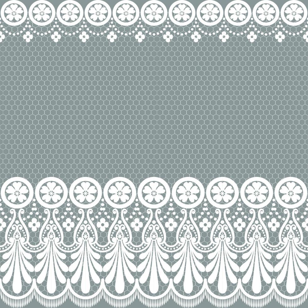 Seamless white floral lace pattern vector