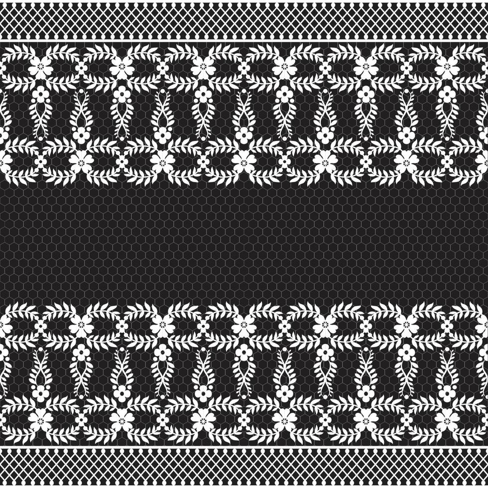 Seamless white floral lace pattern vector