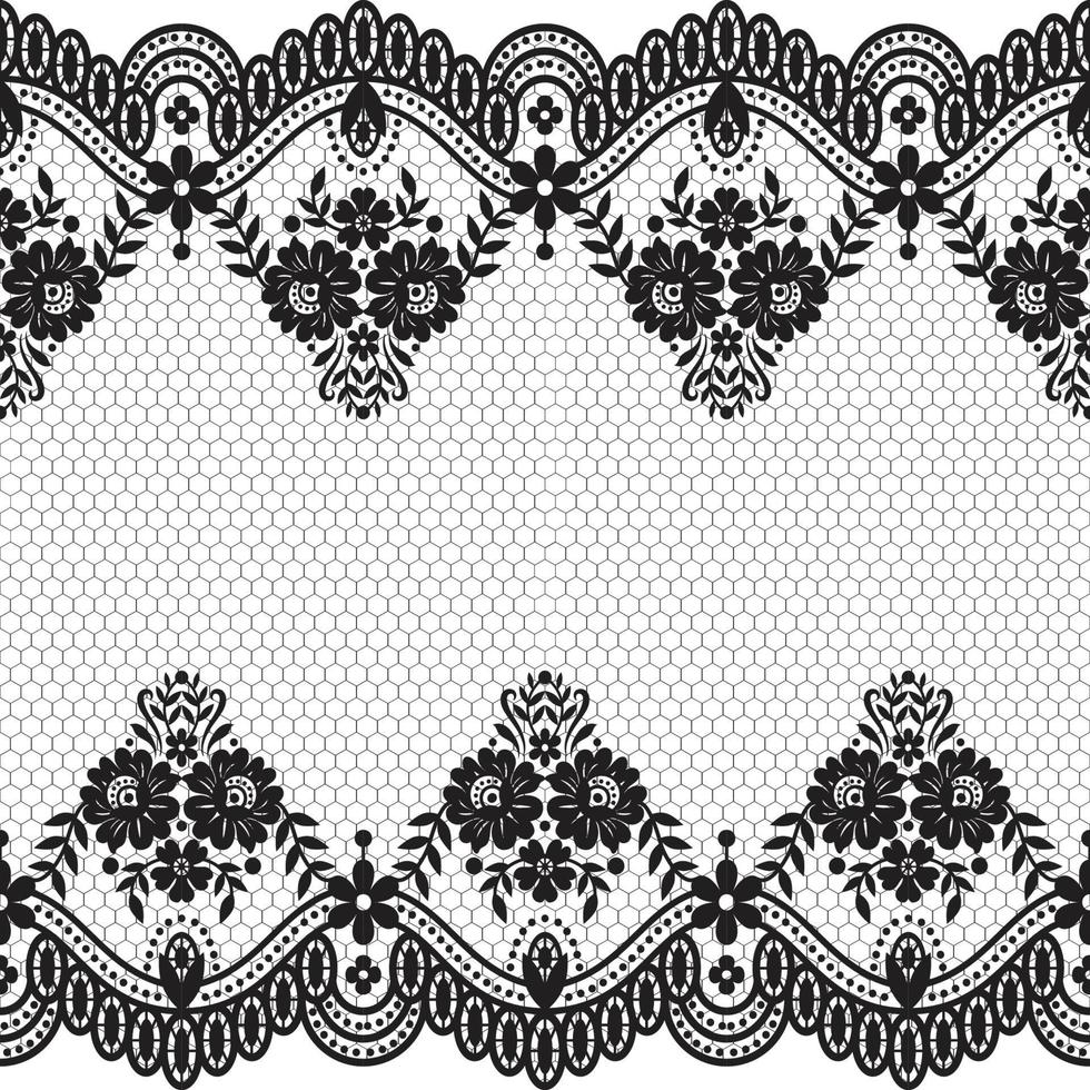 Seamless white floral lace pattern vector