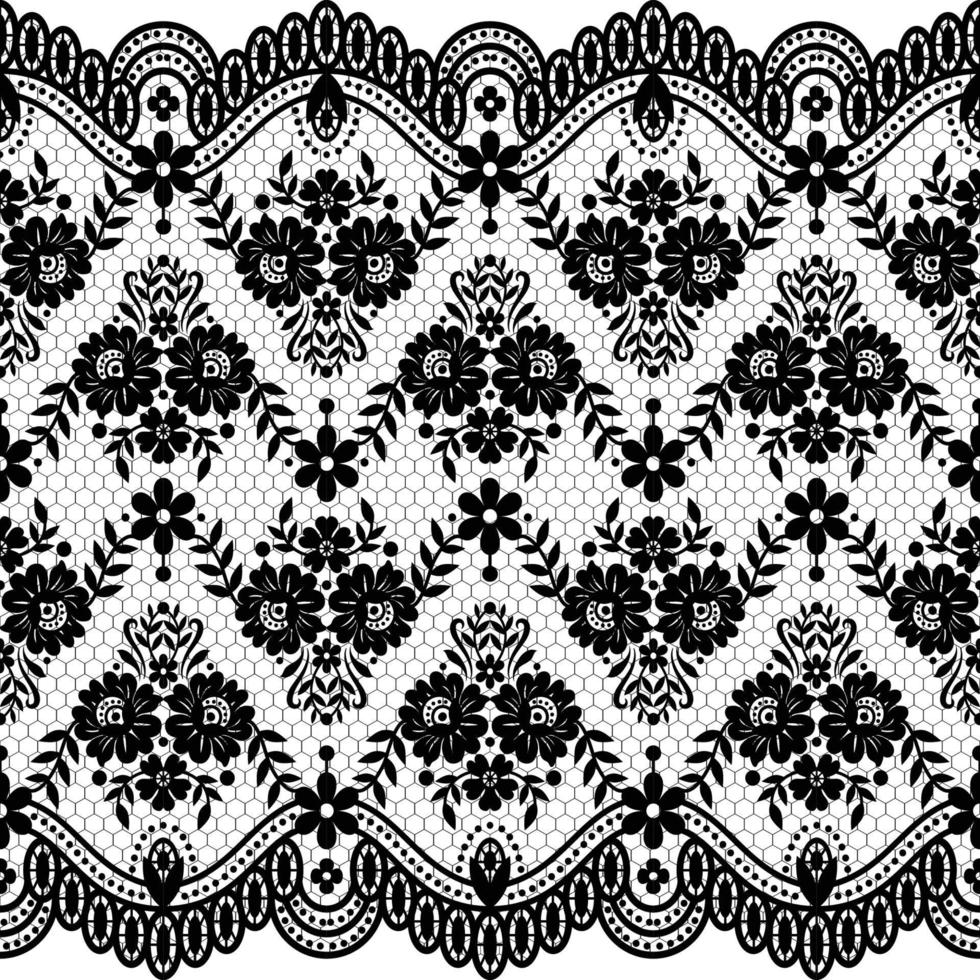 Seamless white floral lace pattern vector