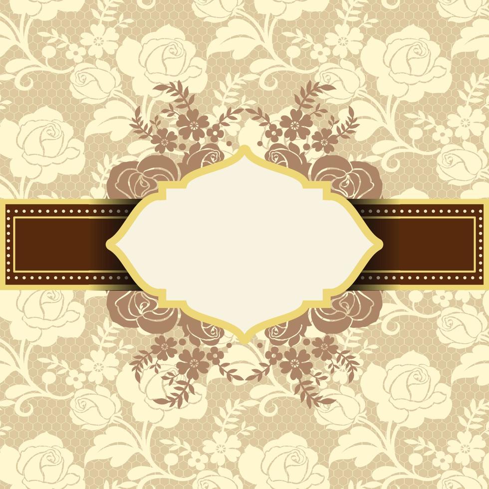 Vector Damask Pattern and Frame