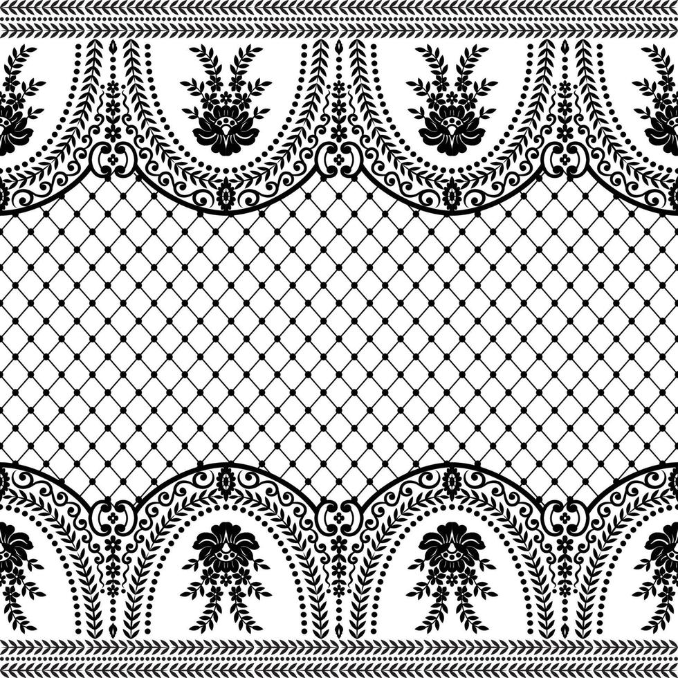 Seamless flower lace pattern vector