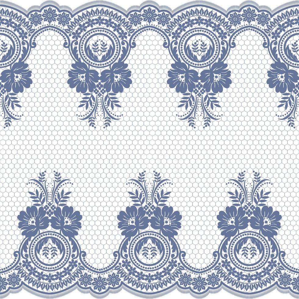 Lace seamless pattern with flowers vector