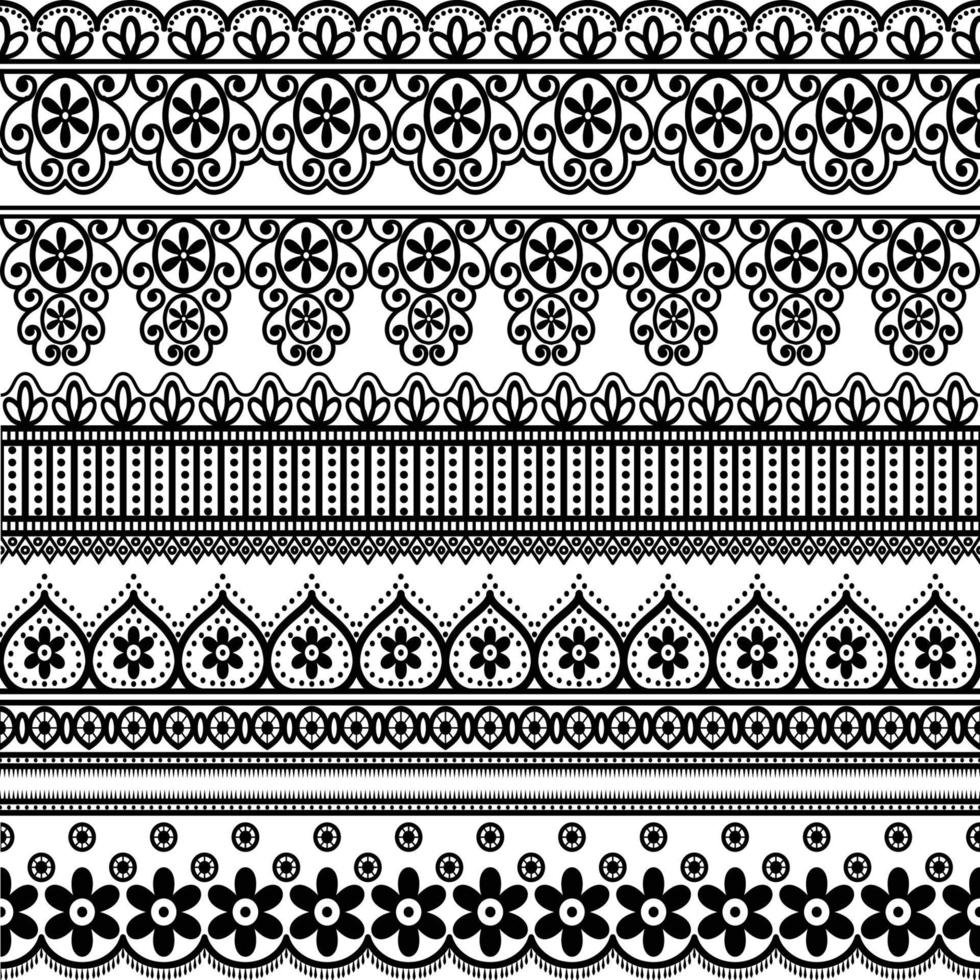Seamless lace set vector