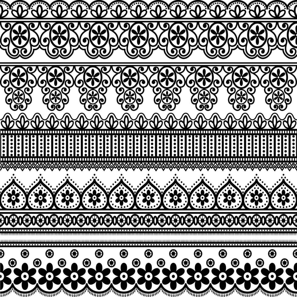 Seamless lace set vector