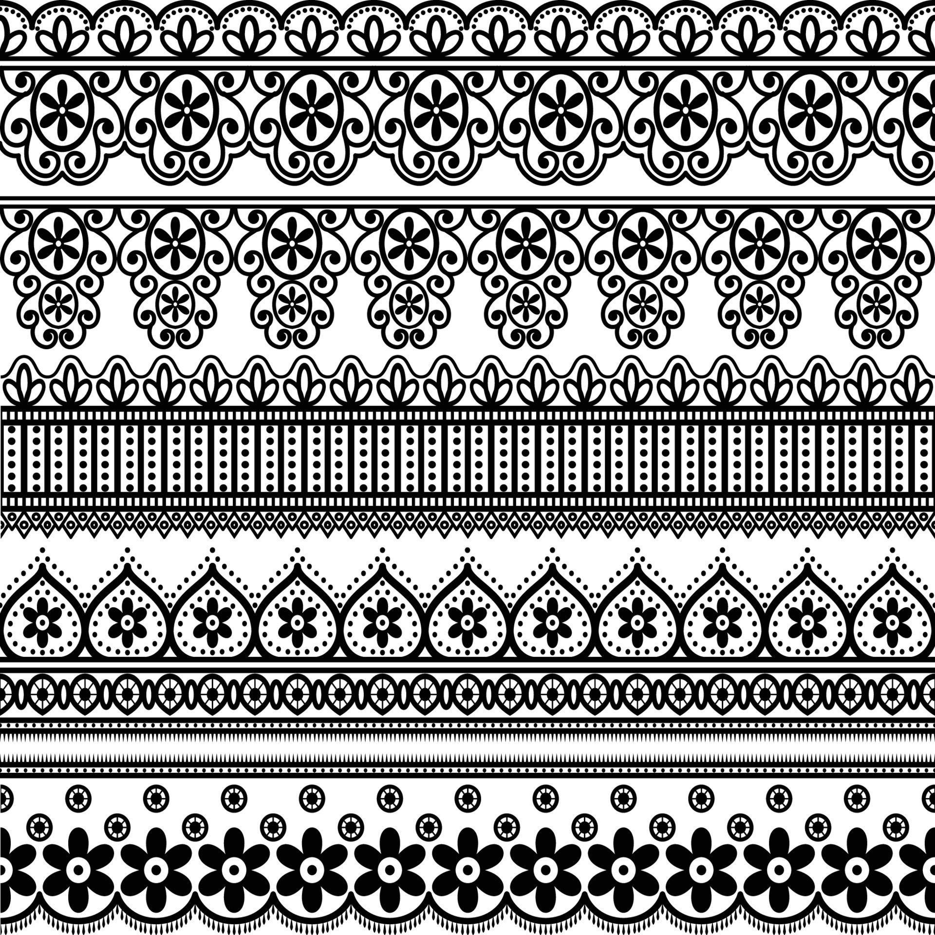 Seamless lace set 8543752 Vector Art at Vecteezy