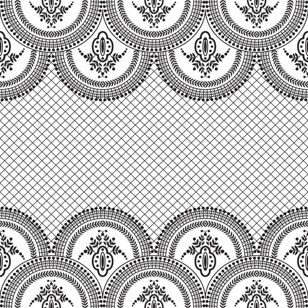 Lace seamless pattern with flowers vector