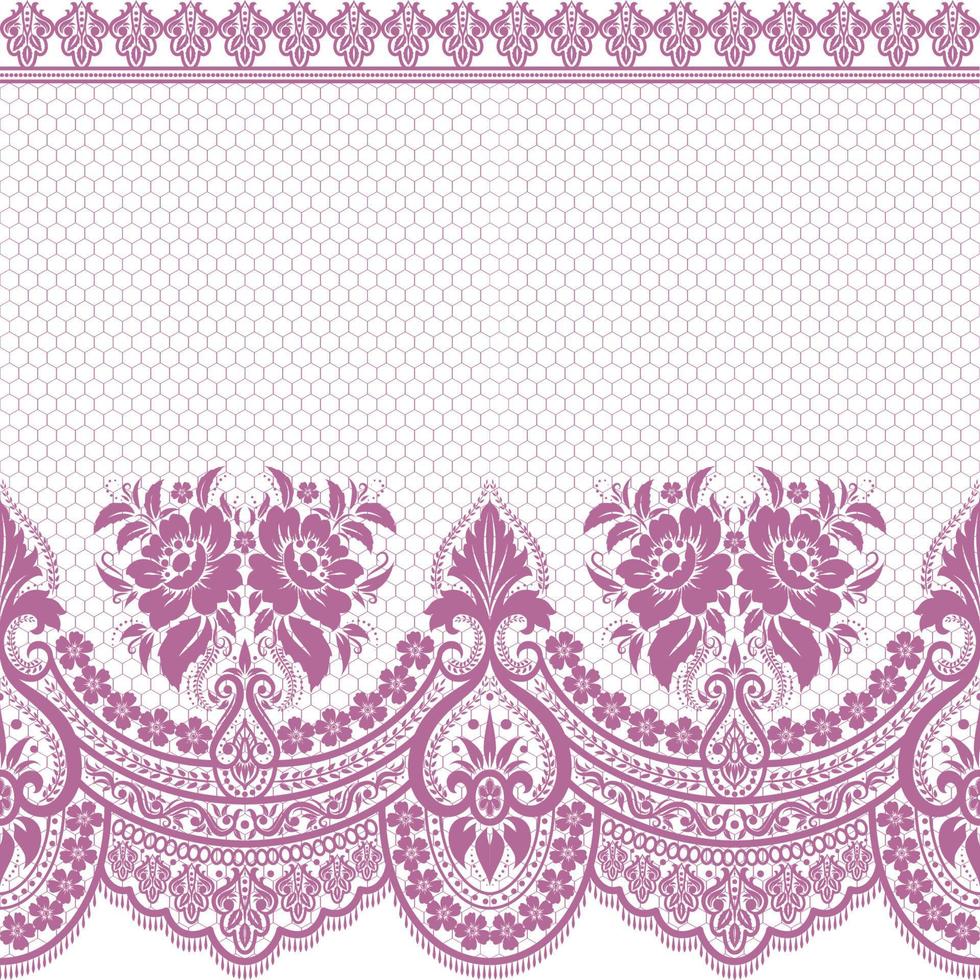 Lace vector fabric seamless pattern