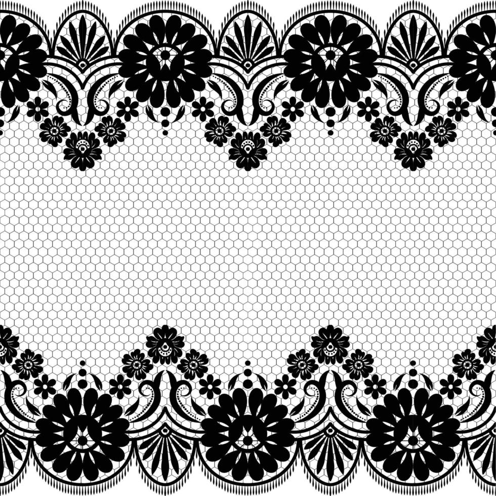 patrón de encaje floral blanco transparente vector