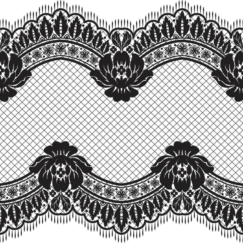 Seamless white floral lace pattern vector