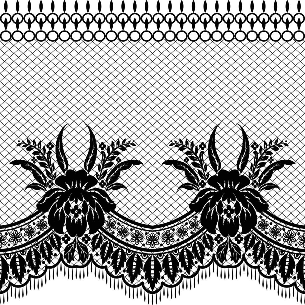 Seamless white floral lace pattern vector