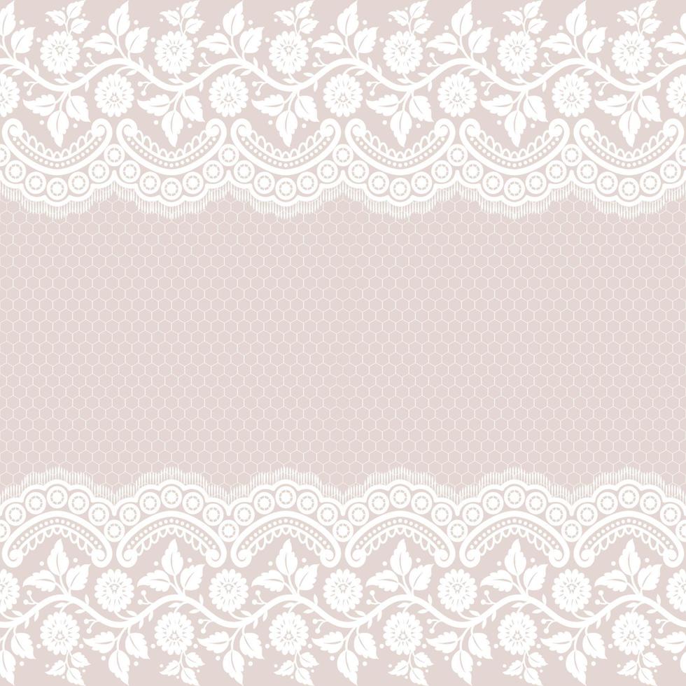 Seamless white floral lace pattern vector