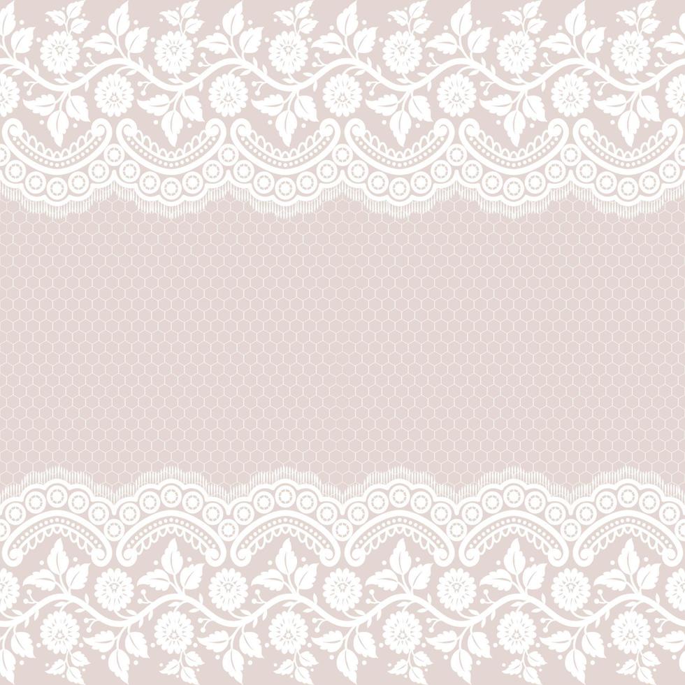 patrón de encaje floral blanco transparente vector