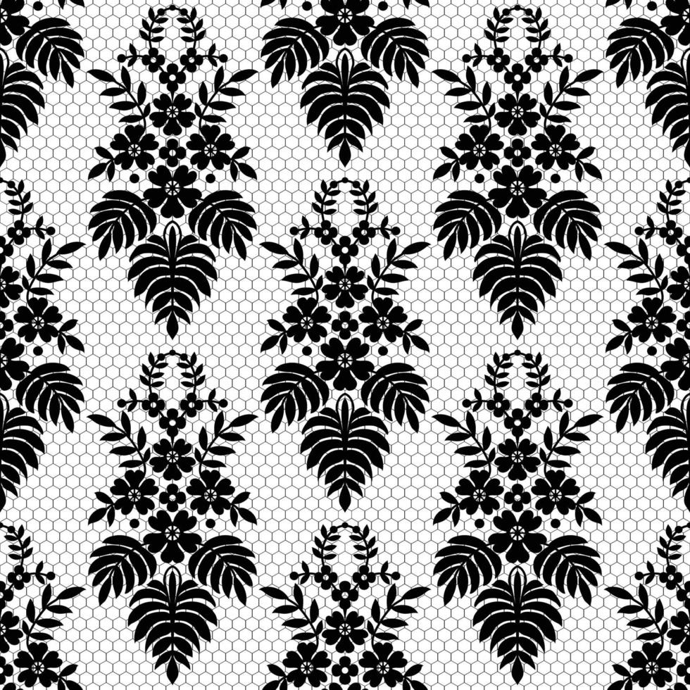 Seamless white floral lace pattern vector