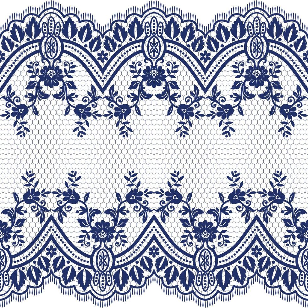 Seamless white floral lace pattern vector