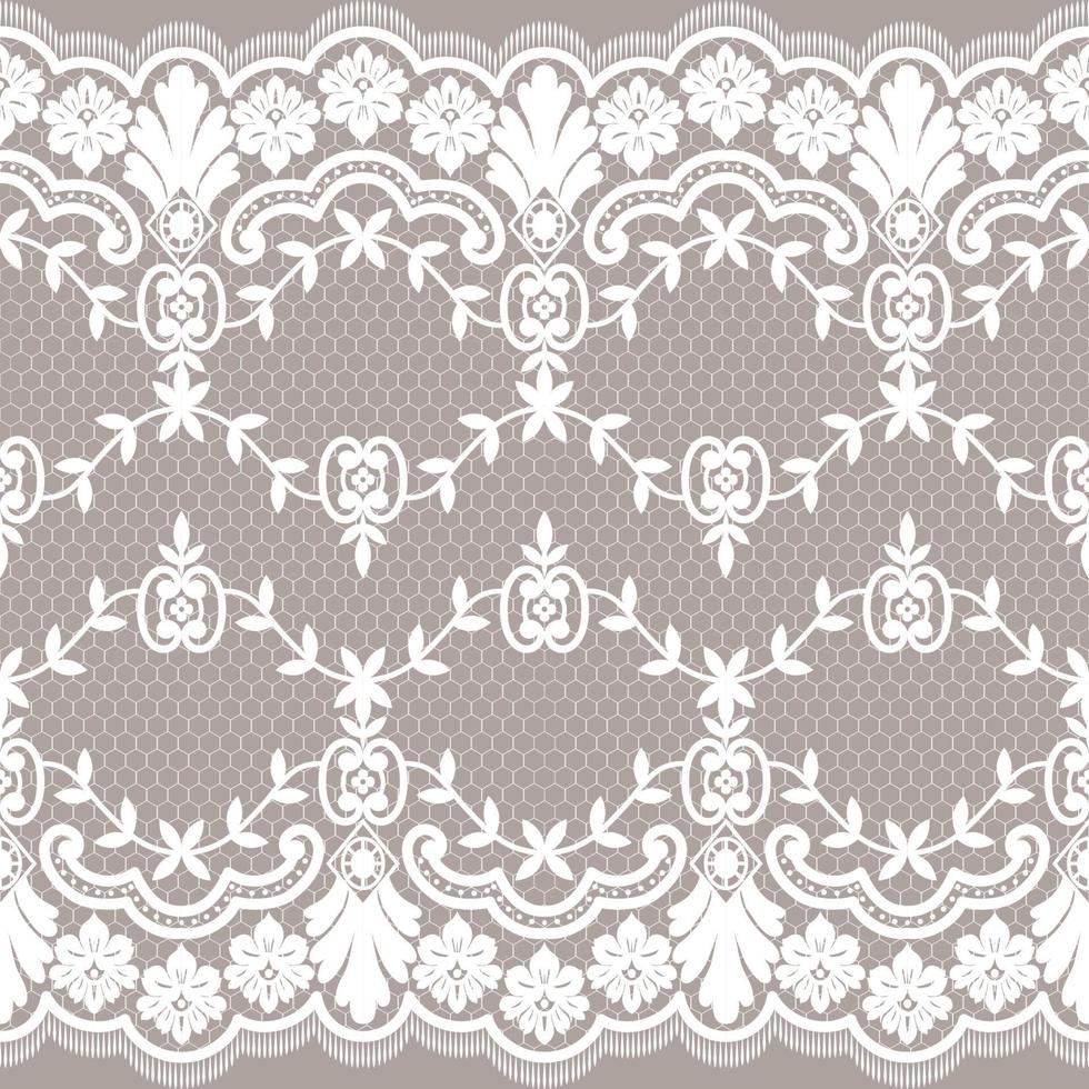 Seamless white floral lace pattern vector