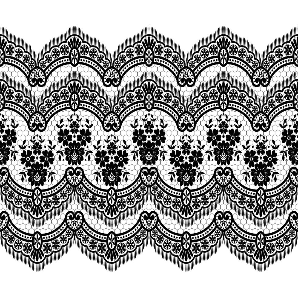 Seamless white floral lace pattern vector